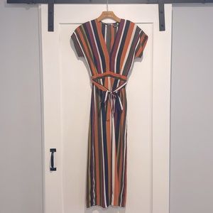 Boohoo Striped Wide Leg Jumpsuit
